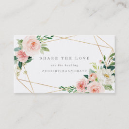 幾何学的な春のロマンスのHashtagカード 名刺