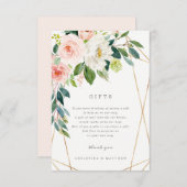 幾何学的な春のロマンスギフトカード 招待状 (正面/裏面)