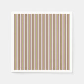 幾何学的な暖かいニュートラル垂直キャンディストライプング スタンダードカクテルナプキン (正面)