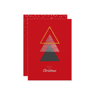 幾何学的な木のモダンクリスマスカード。 セーブザデート