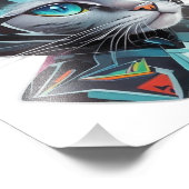 幾何学的な未来的な猫デザイン フォトプリント            (角)