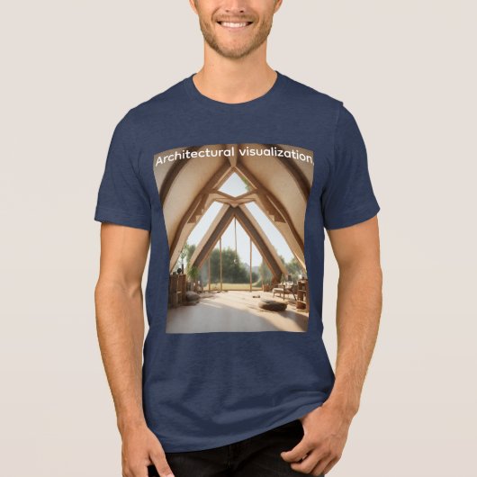 幾何学的な未来的ハウス建設 トライブレンドTシャツ (正面)