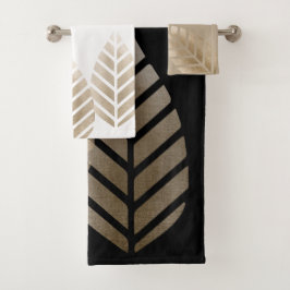 幾何学的な松コーン銅と白金パターン バスタオルセット