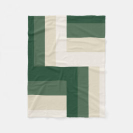 幾何学的な森とクリームブランケモダンット フリースブランケット