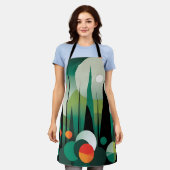 幾何学的な森の夜明け エプロン (着用した状態)