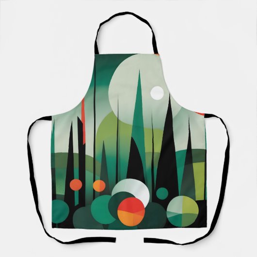 幾何学的な森の夜明け エプロン (正面)