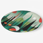 幾何学的な森の夜明け ペーパープレート (アングル)