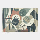 幾何学的な森 キッチンタオル (横)