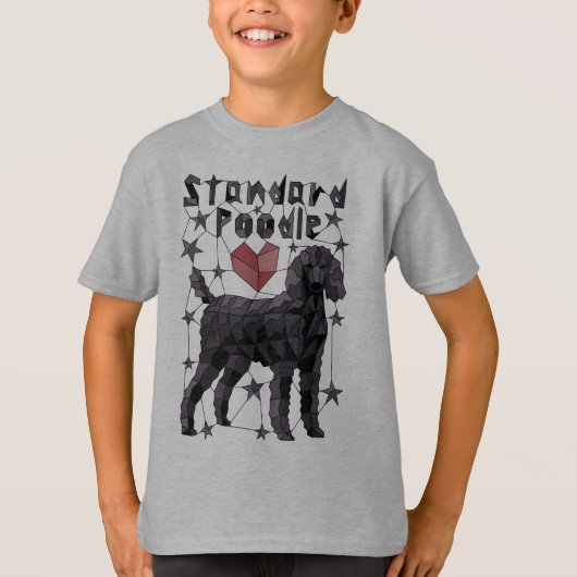 幾何学的な標準プードル Tシャツ (正面)