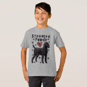 幾何学的な標準プードル Tシャツ (正面フル)