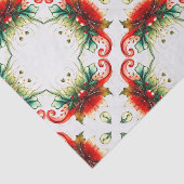 幾何学的な模様のホリーベリーとリボン 薄葉紙 (詳細)