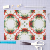 幾何学的な模様のホリーベリーとリボン 薄葉紙 (クラフト)