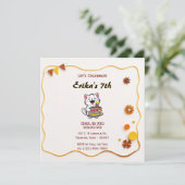 幾何学的な模様のミニマルな誕生日カード 招待状 (スタンド正面)