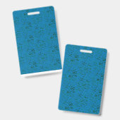 幾何学的な模様を持つブルーラッピング紙 バッジ (Front & Back)