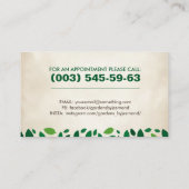 幾何学的な正方形のツリーとカラフル葉 名刺 (裏面)