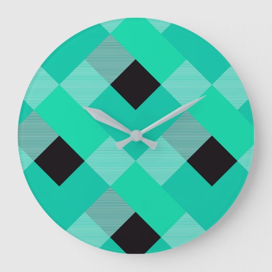 幾何学的な正方形の抽象化10 ラージ壁時計 (正面)