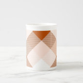 幾何学的な正方形の抽象化16 ボーンチャイナマグカップ (正面)