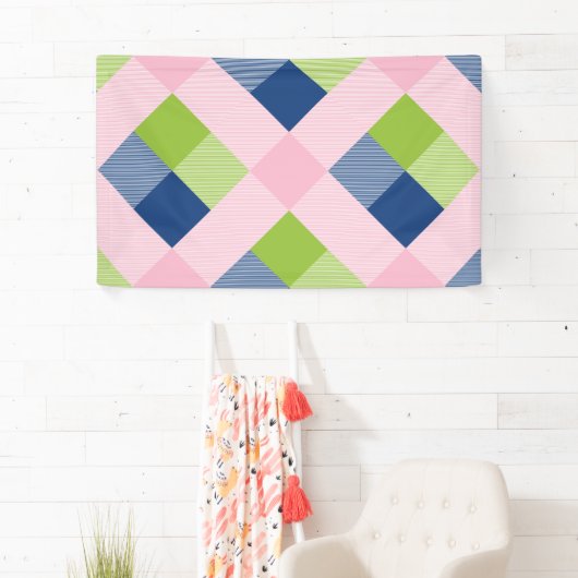 幾何学的な正方形の抽象化18 横断幕 (インサイチュ)