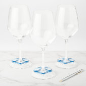 幾何学的な正方形の抽象化6 ワイングラスタグ (セット)