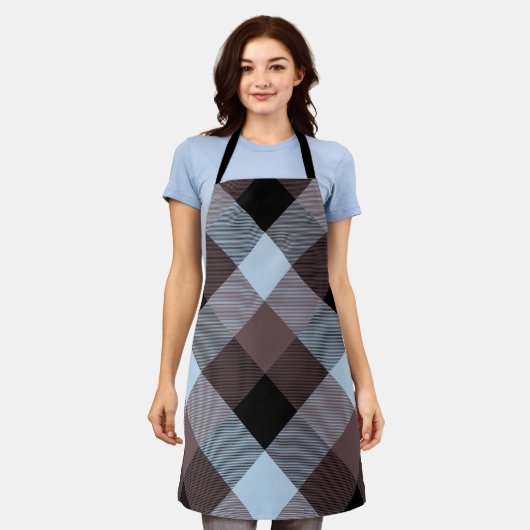 幾何学的な正方形の抽象化8 エプロン (着用した状態)