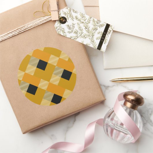 幾何学的な正方形の抽象化9 ラウンドシール (ギフト)