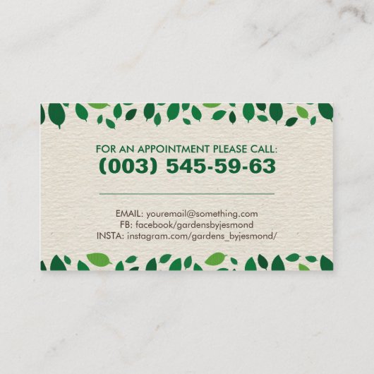 幾何学的な正方形の木 名刺 (裏面)