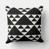 幾何学的な民族三角形のパターン白と黒 クッション (裏面)