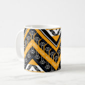 幾何学的な民族的な東洋のパターン伝統的desi コーヒーマグカップ (正面左)