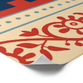 幾何学的な民族：シームレスなオーナメント背景。 ポスター (角)