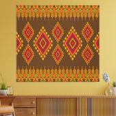 幾何学的な民族、伝統的デザイン、シームレスなバック キャンバスプリント (インサイチュ (リビング))