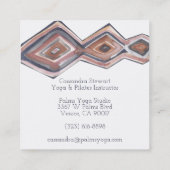 幾何学的な水のカラーハンド絵を描デザイン スクエア名刺 (裏面)