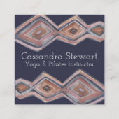 幾何学的な水のカラーハンド絵を描デザイン スクエア名刺 (正面)