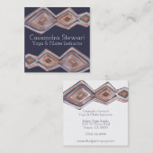 幾何学的な水のカラーハンド絵を描デザイン スクエア名刺 (正面/裏面)