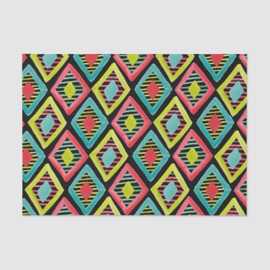 幾何学的な水の色のダイヤモンドのパターンのギフト 薄葉紙 (正面)