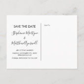 幾何学的な水の色のフローラ結婚式の日付を保存 案内ポストカード (裏面)