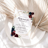 幾何学的な水の色のブリデスメイドのブランチのシャワー 招待状