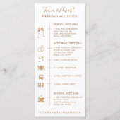 幾何学的な水の色の花のタイムラ結婚インカード プログラム (裏面)