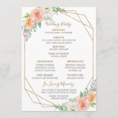 幾何学的な水の色の花の結婚式 プログラム (裏面)