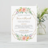 幾何学的な水の色の花の結婚式 プログラム (スタンド正面)