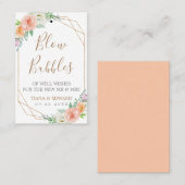 幾何学的な水の色の花バブルワンドラベル 名刺 (正面/裏面)