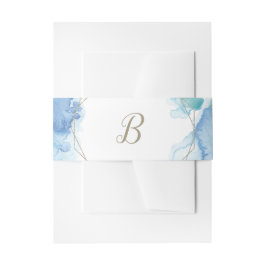 幾何学的な水の色モノグラム結婚ズ 招待状ベリーバンド