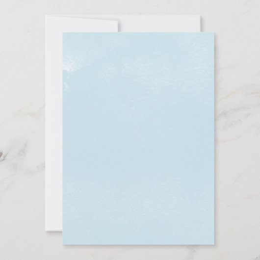 幾何学的な水の色モノグラム結婚ズ 招待状 (裏面)