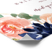 幾何学的な水平リハーサルのディナーウェルカムサイン ポスター (角)