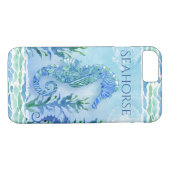 幾何学的な水彩画のタツノオトシゴの海のビーチのモダン Case-Mate iPhoneケース (裏面(横))