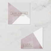 幾何学的な水彩画のブラウンの正方形の名刺 スクエア名刺 (正面/裏面)