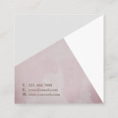 幾何学的な水彩画のブラウンの正方形の名刺 スクエア名刺 (裏面)