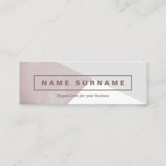 幾何学的な水彩画のブラウンの灰色の小型名刺 スキニー名刺 (正面)