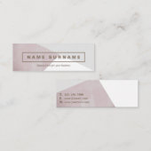幾何学的な水彩画のブラウンの灰色の小型名刺 スキニー名刺 (正面/裏面)
