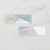 幾何学的な水彩画の灰色の小型名刺 スキニー名刺 (正面/裏面)
