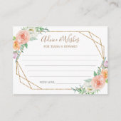 幾何学的な水彩花結婚のアドバイスカード エンクロージャーカード (正面)